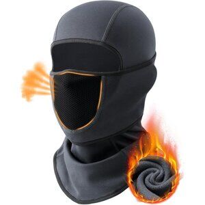 Women's Face Ski Mask with Movable Design Fleece Winter Face Cover Gray